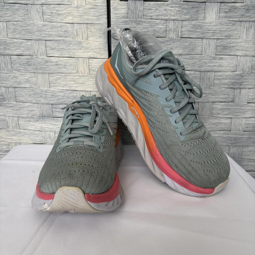 Hoka One One Womens 8 Arahi 4 Running Shoes Blue Orange Pink Stability Sneakers
